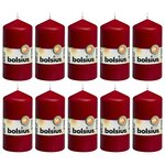 Bolsius Bougies pilier 10 Pièces 120x58 mm Rouge bordeaux