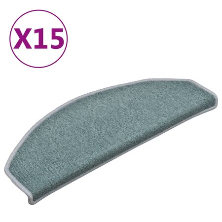 vidaXL Tapis de marches d'escalier 15 Pièces Bleu 65x24x4 cm