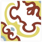 6 stickers à carreaux de ciment 15 x 15 cm - fond blanc
