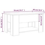 vidaXL Table basse Gris béton 79x49x41 cm Bois d'ingénierie