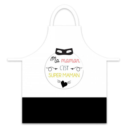 Tablier adulte à nouer - ma maman c'est super maman