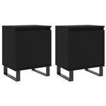 vidaXL Tables de chevet 2 Pièces noir 40x30x50 cm bois d'ingénierie