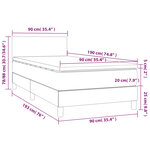 vidaXL Sommier tapissier avec matelas et LED Gris foncé 90x190cm Tissu