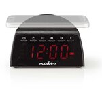 NEDIS CLAR006BK Radio-Réveil Numérique - Chargeur de Téléphone Sans Fil - FM - Bluetooth - Stéréo