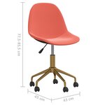 vidaXL Chaises à dîner pivotantes 4 Pièces Rose Velours