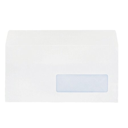 Enveloppe  budget blanche - 110 x 220 mm - avec fenêtre 35 x 100 mm - boîte de 500 - la couronne