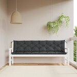 vidaXL Coussins de banc de jardin lot de 2 carreaux noir 200x50x7 cm