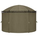vidaXL Belvédère avec rideaux 520x349x255 cm Taupe 180 g/m²