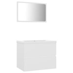 vidaXL Ensemble de meubles de salle de bain Blanc Aggloméré