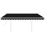vidaXL Auvent rétractable automatique avec poteaux 4 5x3 m Anthracite