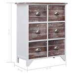vidaXL Armoire latérale et 6 tiroirs Marron 60x30x75 cm Bois Paulownia