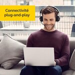 Jabra evolve2 65 casque pc sans fil - casque certifié microsoft teams mono ecouteur avec batterie longue durée - adaptateur blue