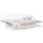 vidaXL Lit coulissant Blanc Bois de pin solide 2x(90x200) cm