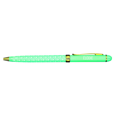 Stylo fin en métal laqué turquoise - Elodie