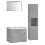 vidaXL Ensemble de meubles de salle de bain Gris béton Aggloméré