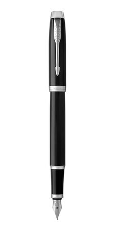 PARKER IM Stylo plume  laque noire  plume fine  encre bleue  Coffret cadeau