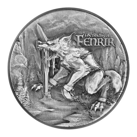 BINDING OF FENRIR 2 onces argent monnaie 10000 Francs Chad 2021
