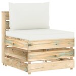 vidaXL Salon de jardin 4 Pièces avec coussins vert bois imprégné