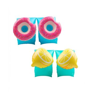 2 x brassards gonflables de natation enfants 3-6 ans  flotteurs piscine & plage - pack duo citron donut