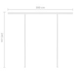 vidaXL Auvent manuel rétractable avec poteaux 3x2 5 m Jaune et blanc