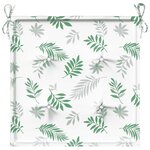 vidaXL Coussins de chaise lot de 4 motif de feuilles 50x50x3 cm tissu