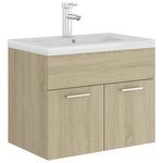 vidaXL Armoire d'évier avec lavabo intégré Chêne sonoma Aggloméré