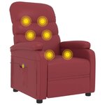 vidaXL Fauteuil de massage Rouge bordeaux Similicuir