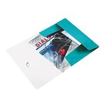 Chemise wow 3 rabats à élastique polypro 150 feuilles a4 menthe métalisé leitz