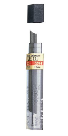 Etui de 12 mines HI-POLYMER SUPER 0,5 mm 2H PENTEL
