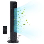 vidaXL Ventilateur tour avec télécommande et minuterie Φ24x80 cm Noir