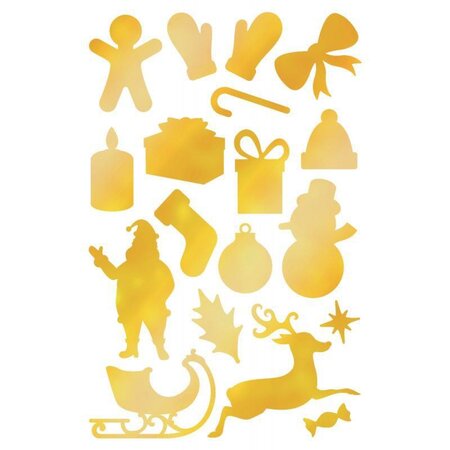 MAILDOR 855 gommettes Initial métallisées or, argent thème Noël assorties