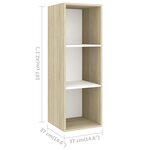 vidaXL Ensemble de meuble TV 3 Pièces Blanc et chêne sonoma Aggloméré