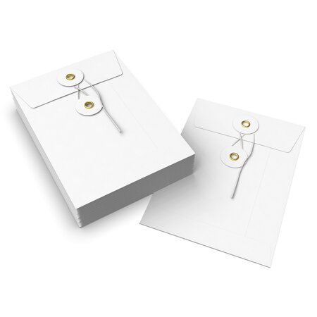 Lot de 20 enveloppes à rondelle et ficelle blanche 162x114