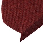 vidaXL Tapis d'escalier autocollants 15 Pièces 65x22 5x3 5 cm Rouge