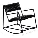 vidaXL Chaise à bascule Noir Cuir véritable