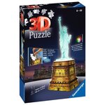 Puzzle 3d statue de la liberté illuminée - ravensburger - monument 108 pieces - sans colle - avec leds couleur - des 8 ans
