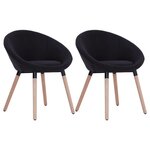 vidaXL Chaises à manger lot de 2 noir tissu