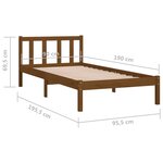 vidaXL Cadre de lit Marron miel Bois de pin massif 90x190 cm Simple