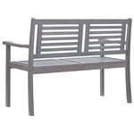 vidaXL Banc de jardin 2 places 120 cm Gris Bois d'eucalyptus solide