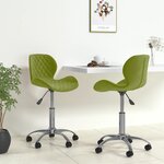 vidaXL Chaises pivotantes à manger lot de 2 Vert clair Velours