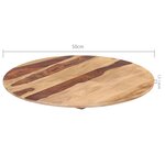 vidaXL Dessus de table Bois solide Rond 15-16 mm 50 cm