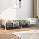 vidaXL Lit de jour blanc bois de pin massif 90x200 cm