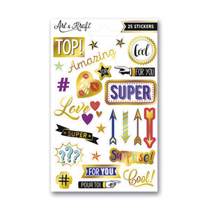 25 stickers épais - tendance