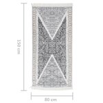 vidaXL Tapis Noir et gris 80x150 cm Coton