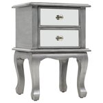vidaXL Table de chevet miroir MDF et verre 34 5 x 30 x 50 cm