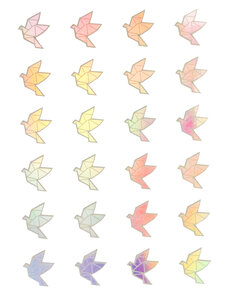 Sticker holographique Oiseau origami 1 9x2 1cm 24 pièces