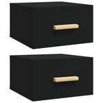 vidaXL Tables de chevet murales 2 Pièces noir 35x35x20 cm
