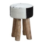 Tabouret rond en peau de vache