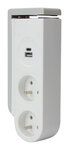 Bloc multiprise Gekko clipsable avec chargeurs USB Blanc - OTIO