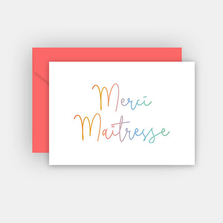 Carte pour dire un mot - merci maîtresse